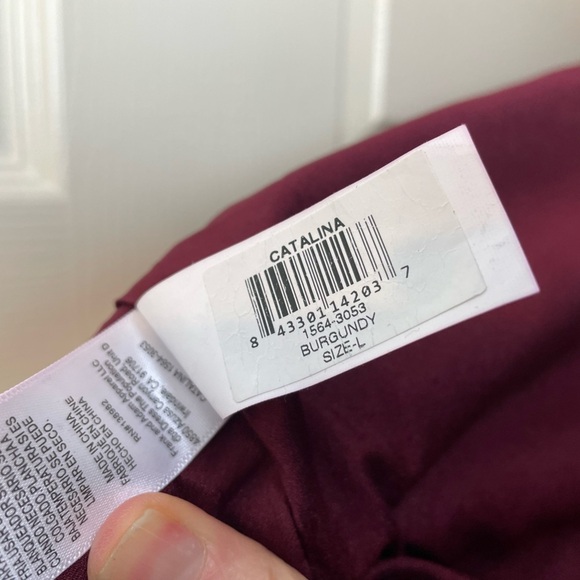 Dress the Population Catalina Dress Burgundy V neck Sleeveless Dress Large - Picture 9 of 13